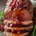 Roasted Beef with Cranberry Glaze First Image
