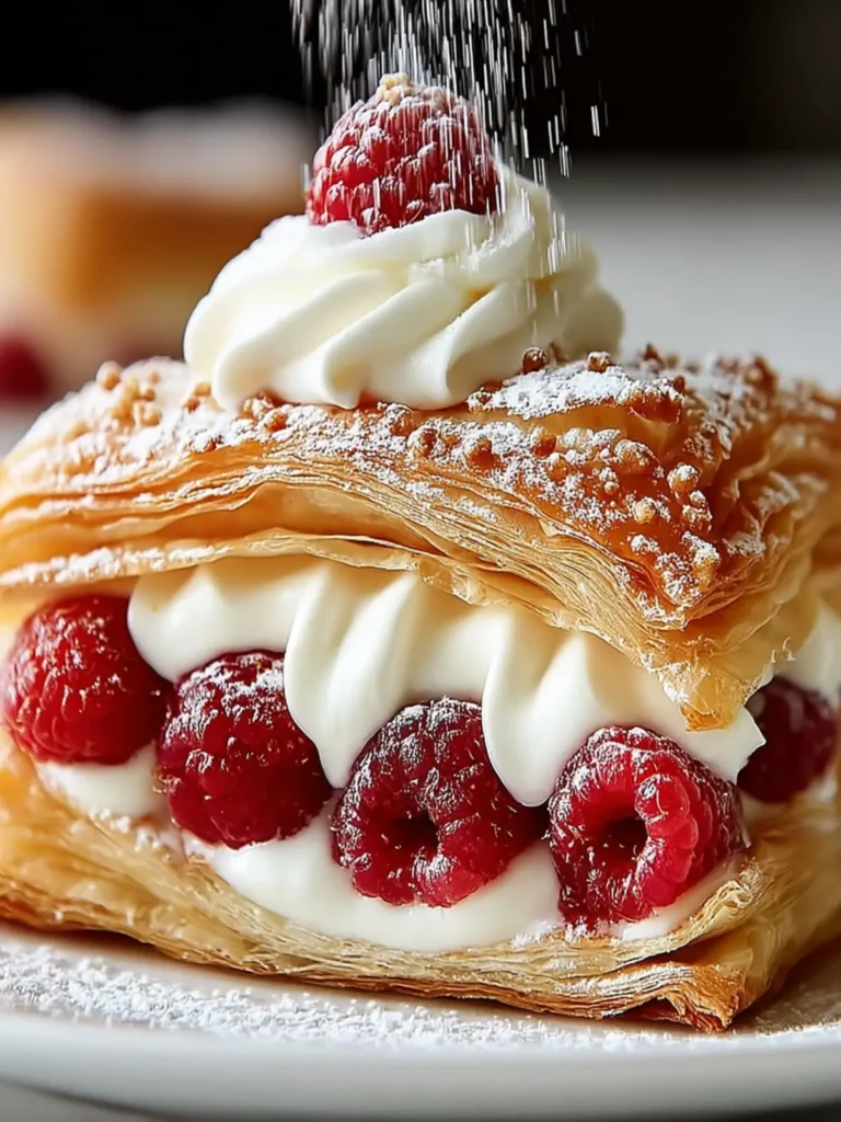 Flaky Raspberry Cream Pastry Delight First Image