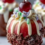 Festive Chocolate Dipped Candy Apples First Image