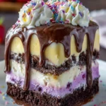 Layered Chocolate Berry Ice Cream Cake First Image