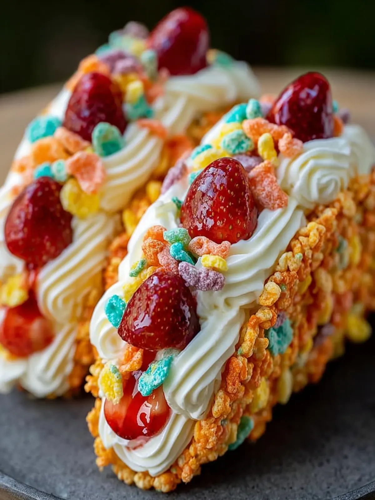 Colorful Cereal Dessert Tacos First Image