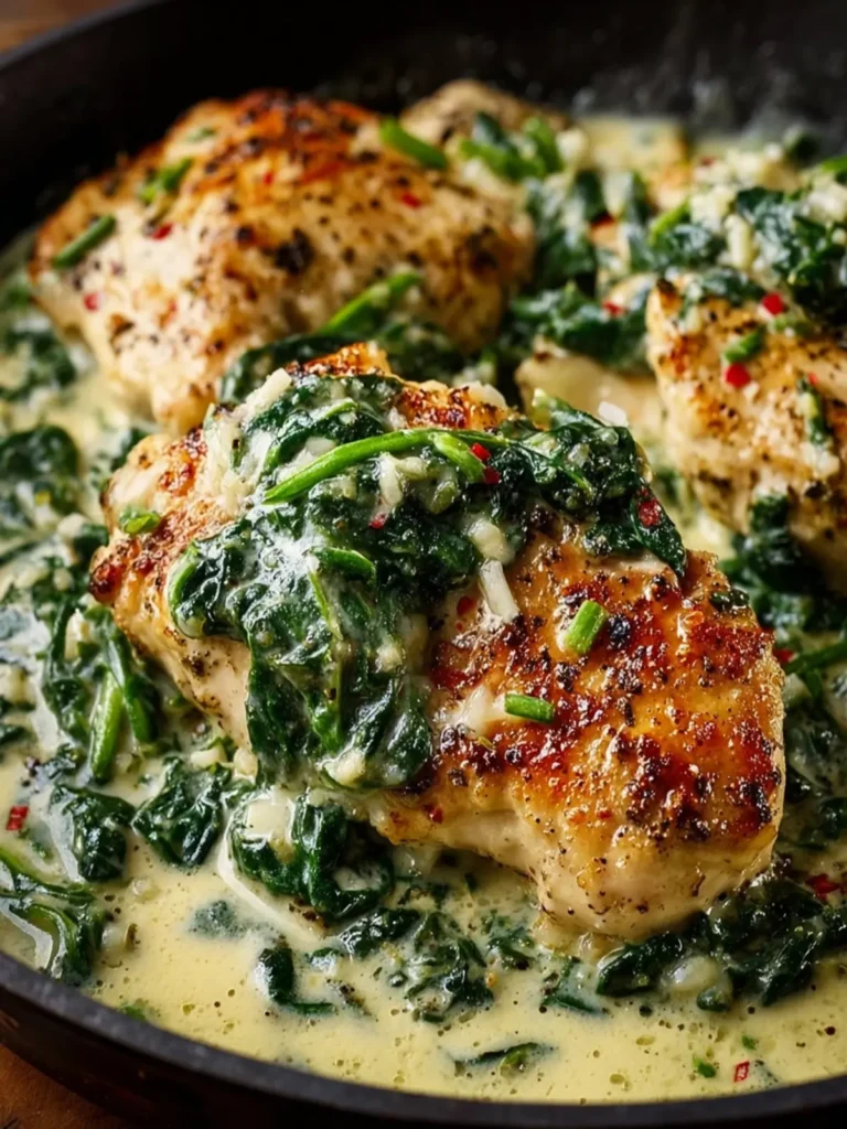 Creamy Spinach Garlic Chicken First Image