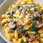 One-Pot Garlic Parmesan Pasta with Spinach and Mushrooms: Creamy Comfort Made Simple First Image