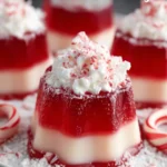 Festive Candy Cane Jello Shots with Peppermint Schnapps First Image