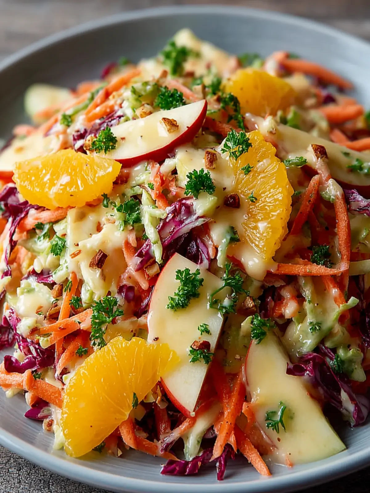 Crunchy Apple Carrot Salad with Creamy Citrus Dressing First Image
