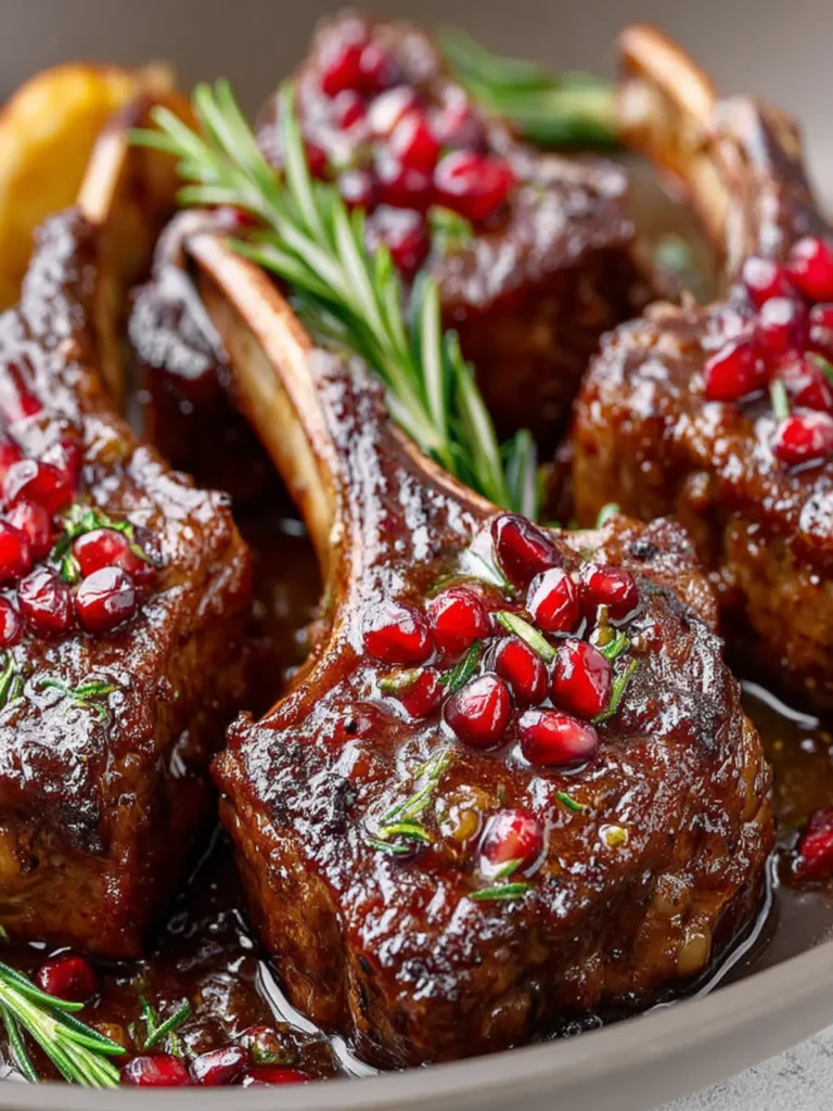Fancy Pomegranate Lamb Chops with Tangy Rosemary Glaze First Image