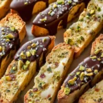 Candied Orange and Pistachio Biscotti (dipped in chocolate) First Image