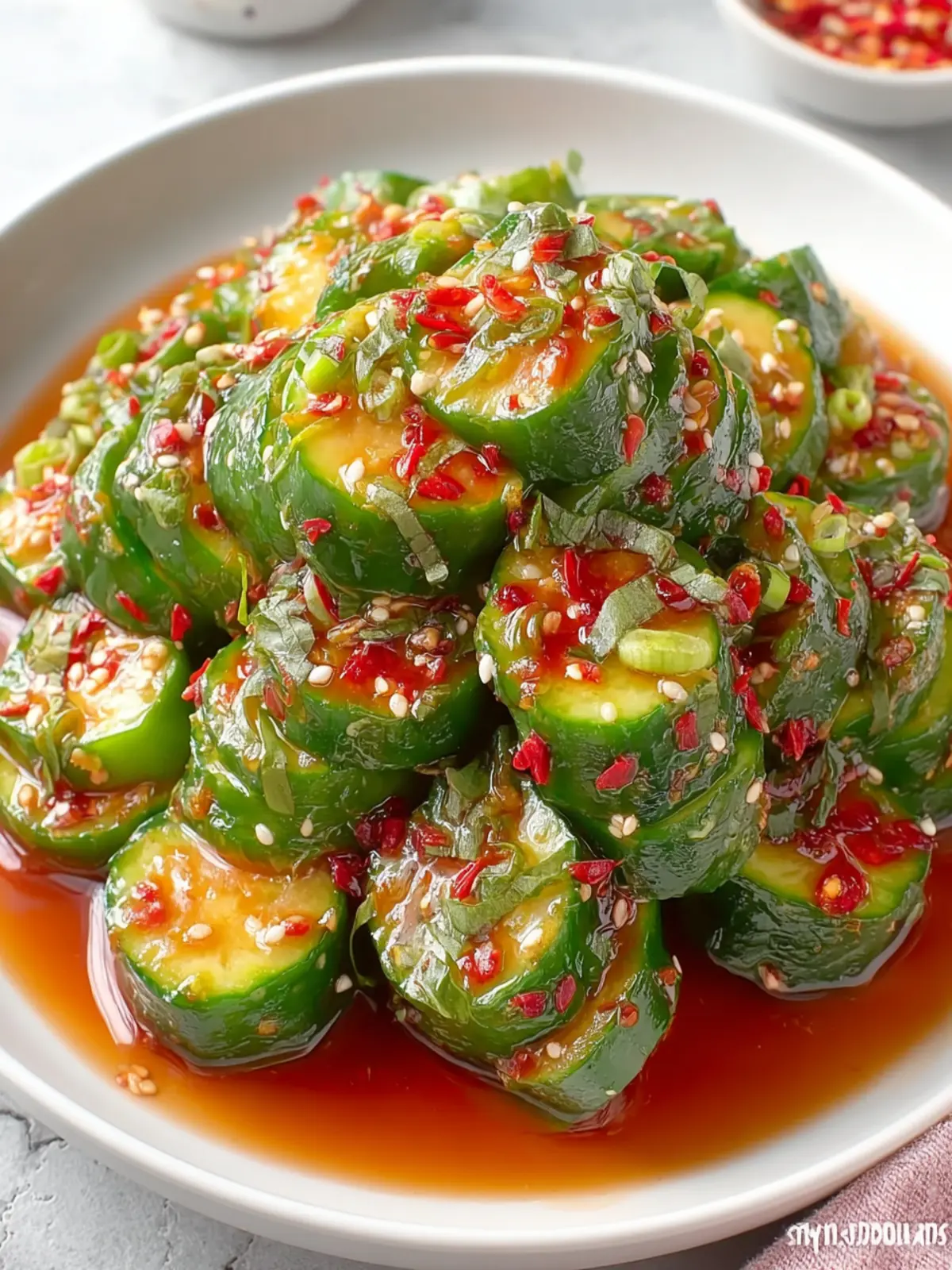 Spicy Asian Cucumber Salad First Image