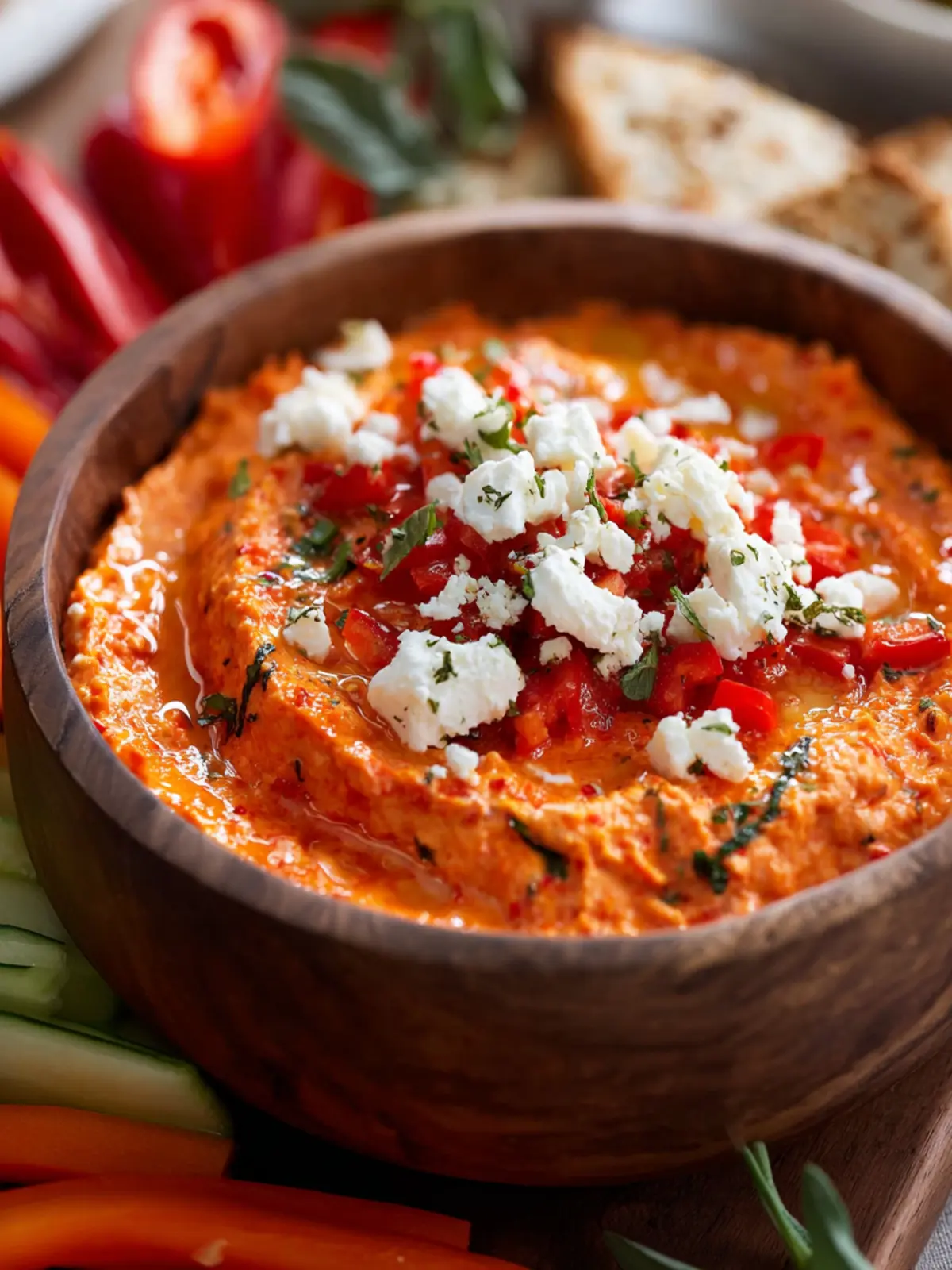 Feta and Roasted Red Pepper Dip First Image