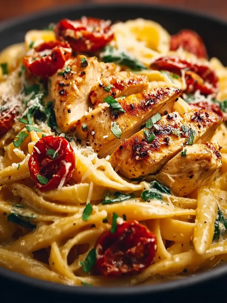 Tuscan Chicken Pasta Recipe – Creamy, Flavorful & Easy First Image