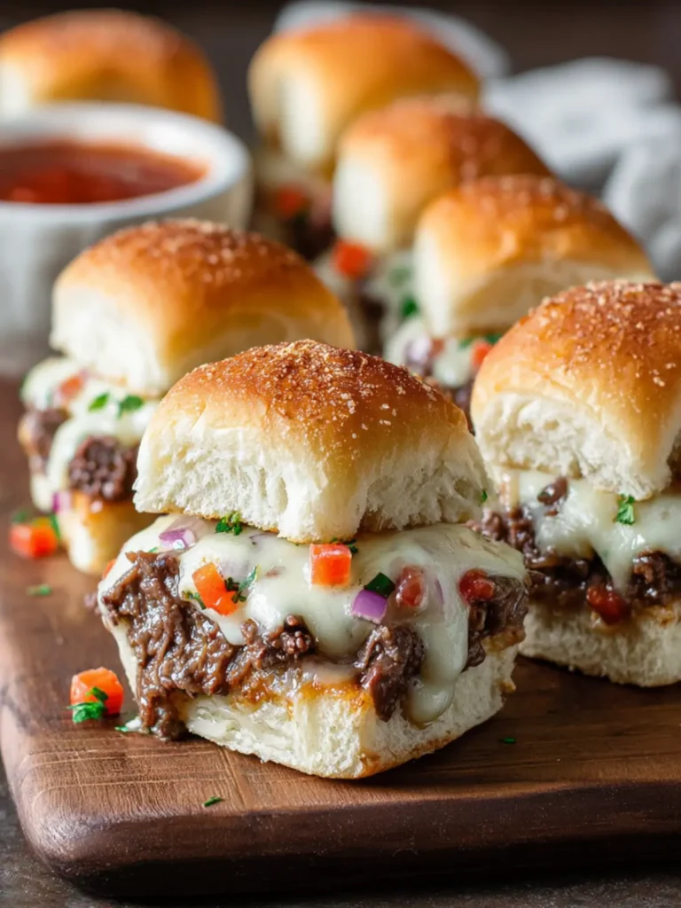 Irresistible Melty Philly Cheesesteak Sliders on Hawaiian Rolls First Image