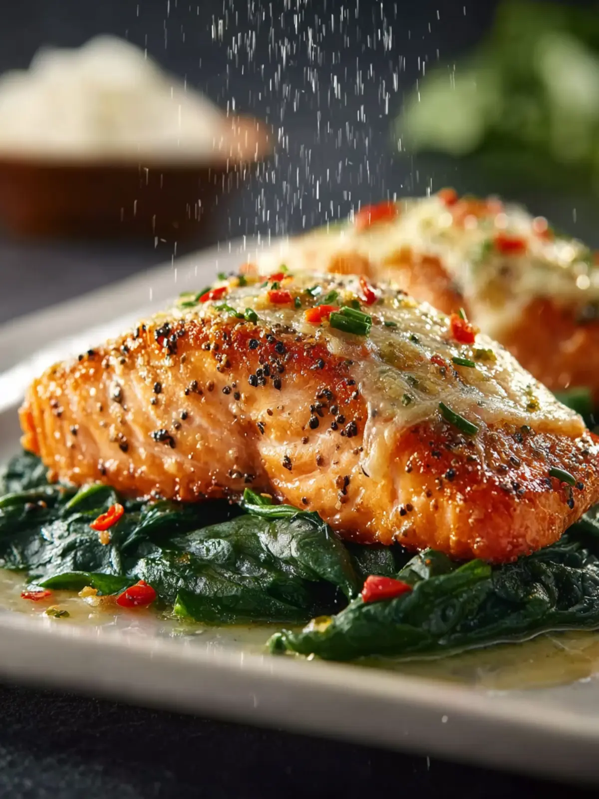 Baked Salmon with Spinach First Image