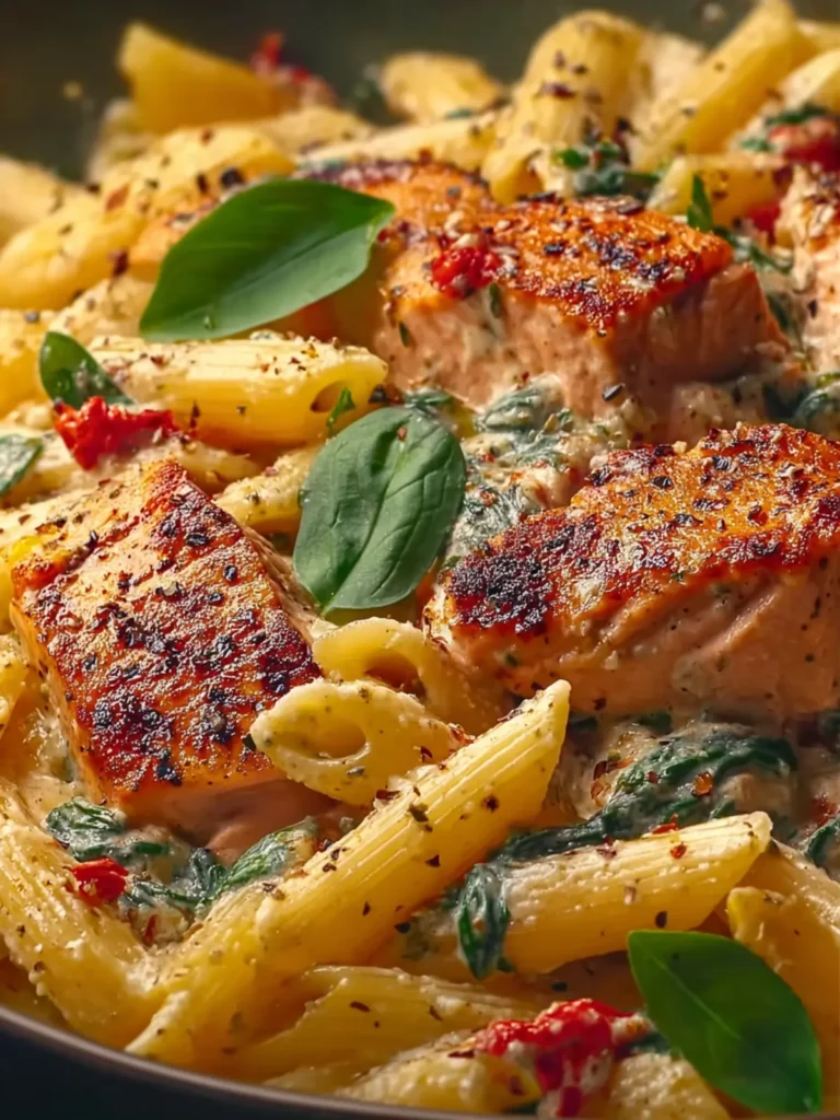 Creamy Tuscan Salmon Penne First Image