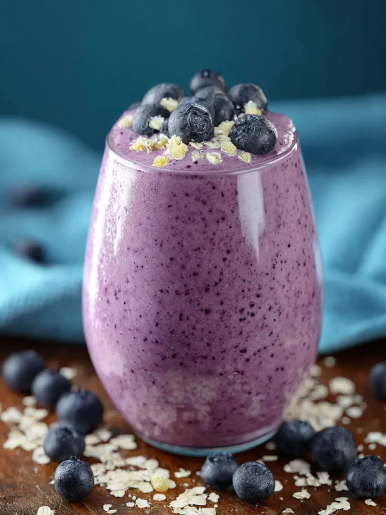 Blueberry Oatmeal Smoothie with Honey First Image
