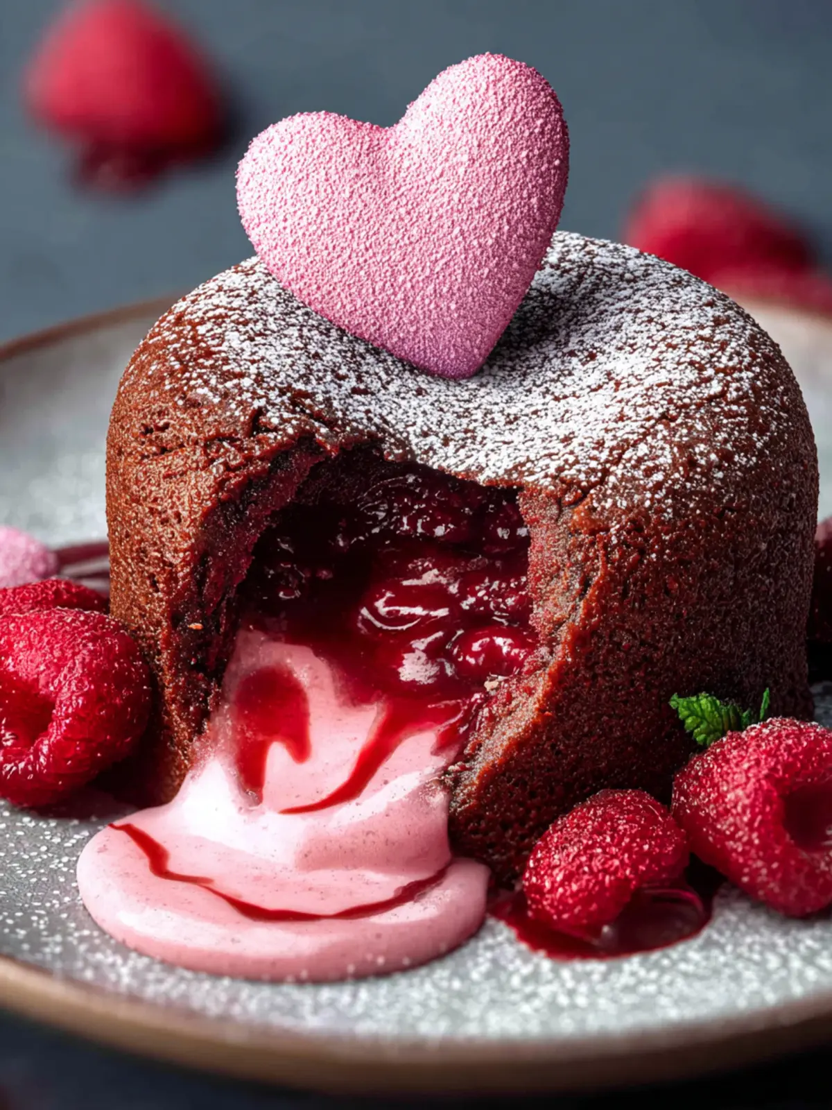 Decadent Heart Lava Cake with Pink Ruby Chocolate Recipe First Image