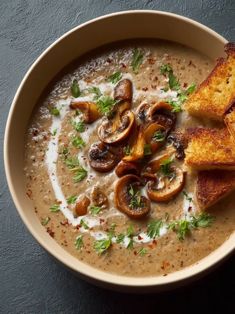 Rich Creamy Mushroom Soup First Image
