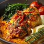 Creamy Red Pesto Oven Baked Chicken First Image