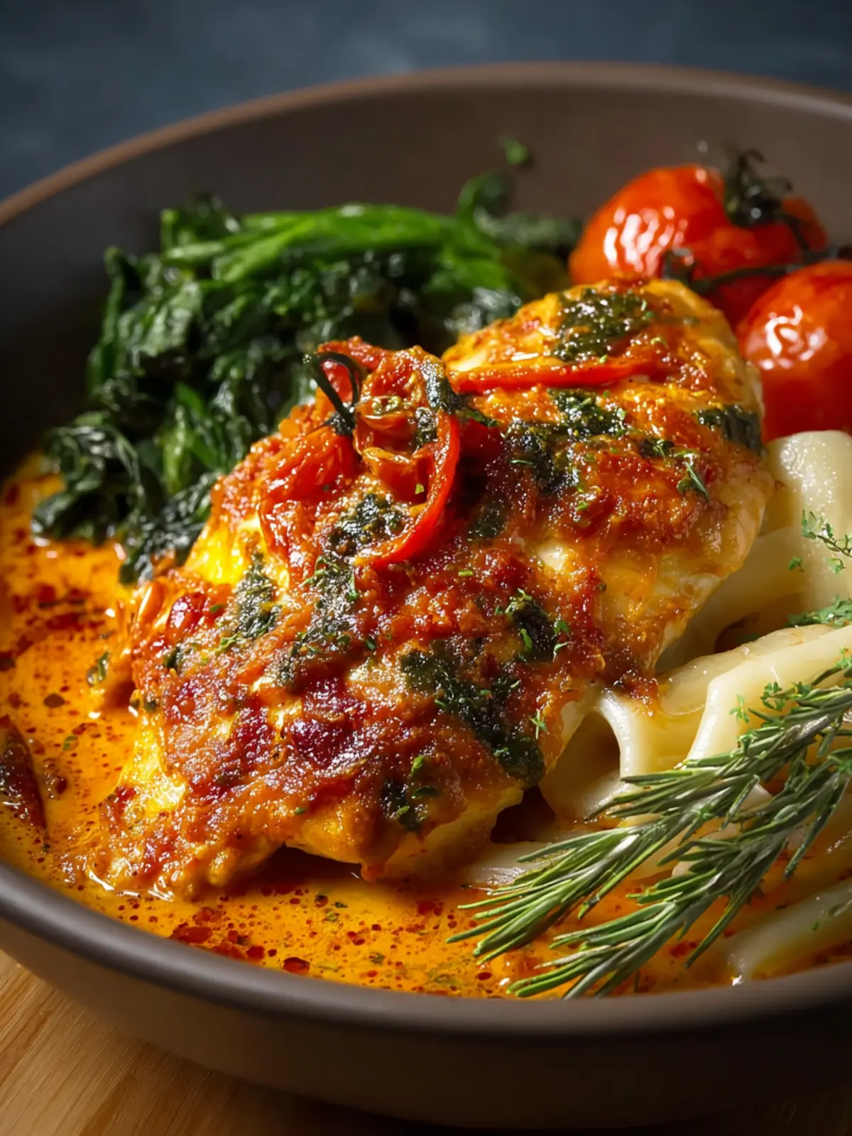 Creamy Red Pesto Oven Baked Chicken First Image