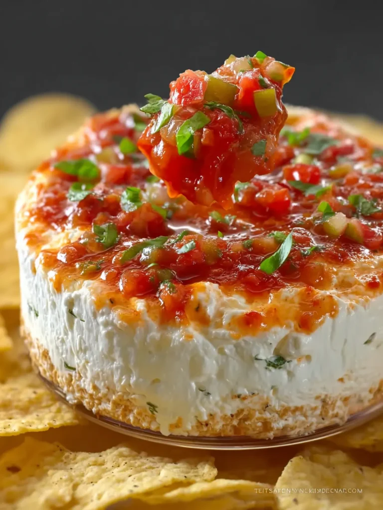 Layered Cream Cheese and Salsa Dip First Image