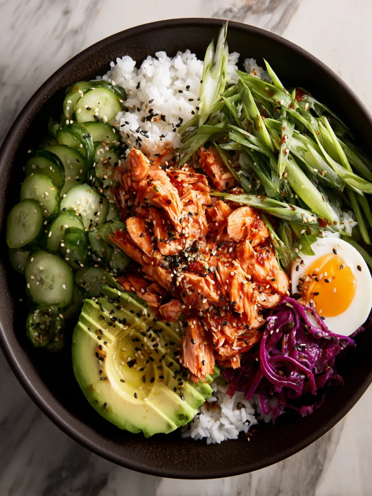 Spicy Salmon Salad Rice Bowls That Will Make You Smile
