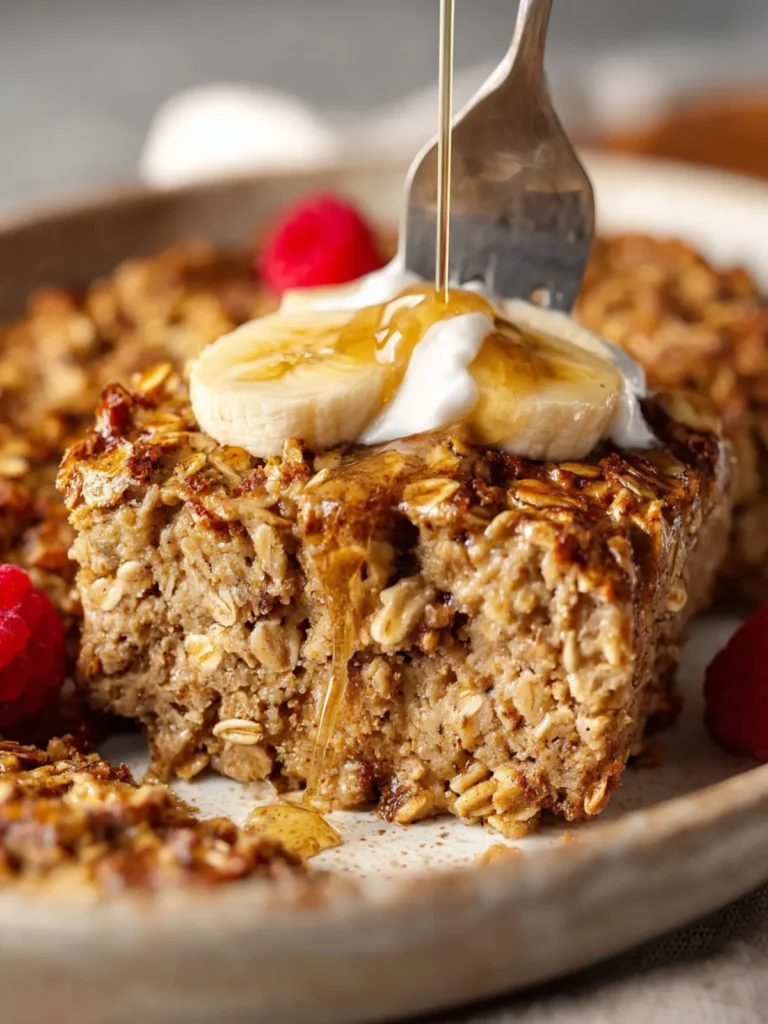 Banana Baked Oatmeal with Greek Yogurt First Image