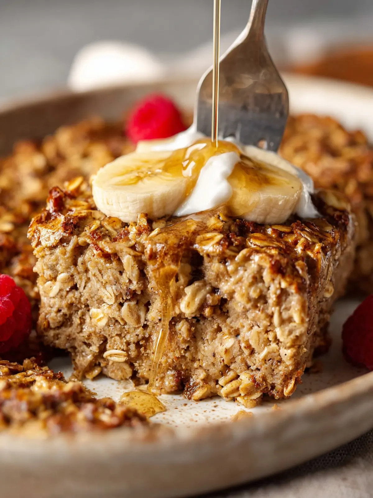 Banana Baked Oatmeal with Greek Yogurt First Image
