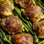 Sheet Pan Chicken Thighs and Asparagus First Image