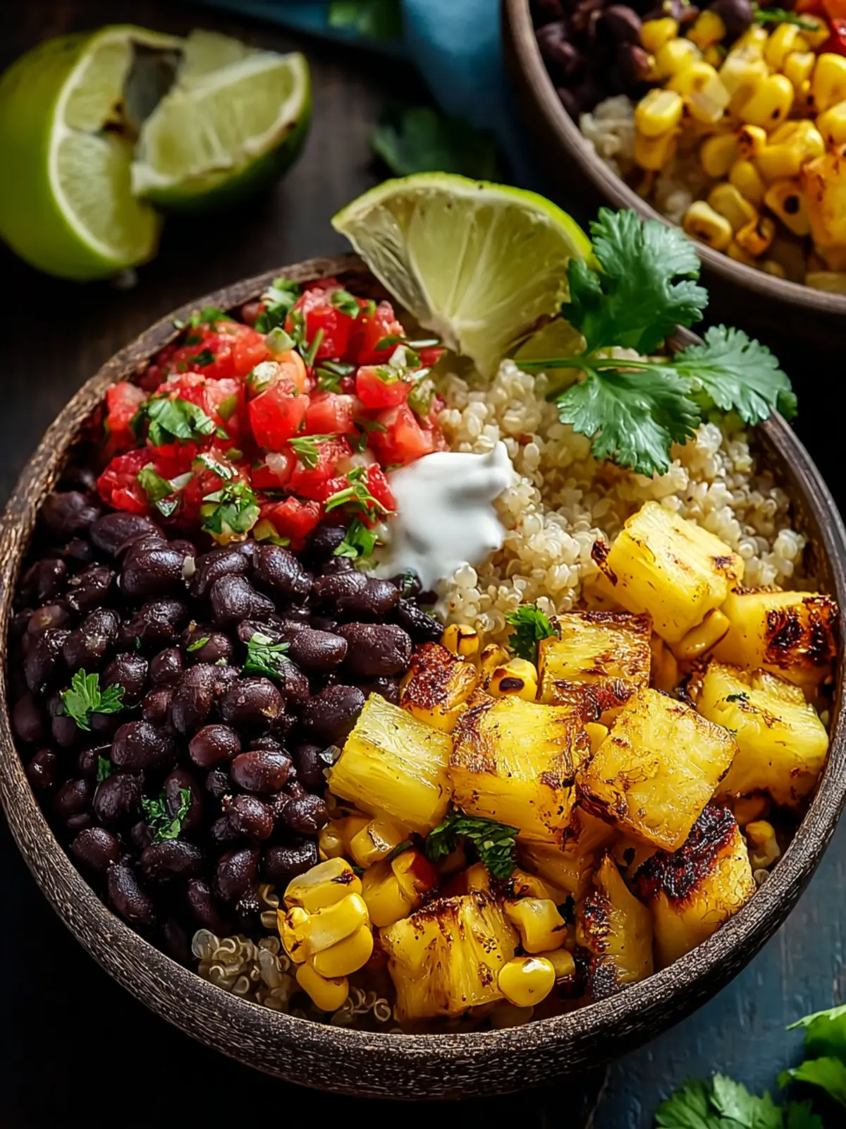 pineapple black bean corn bowls First Image